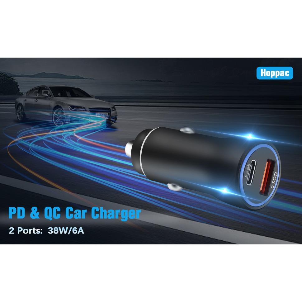 USB Cigarette Lighter Car Charger PD&QC Charger for IPhone PD 30W Quick Charge QC 18W Fast Charger  Mini Car Charger with IPhone Samsung Galaxy