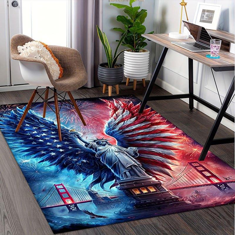 "Liberty Angel: Patriotic Wings Statue of Liberty Art Print"Office Mat Home Decor Office Desk Chair Carpet for office ph145