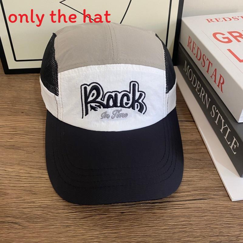 

Street Dance Hat With Letter Embroidery Summer Breathable Mesh Adjustable Cap For Men Women білий