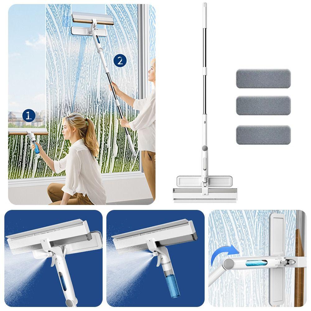 Telescopic Handle Window Cleaning Squeegee Double-sided Spray Window Cleaning Tool  Glass Cleaning