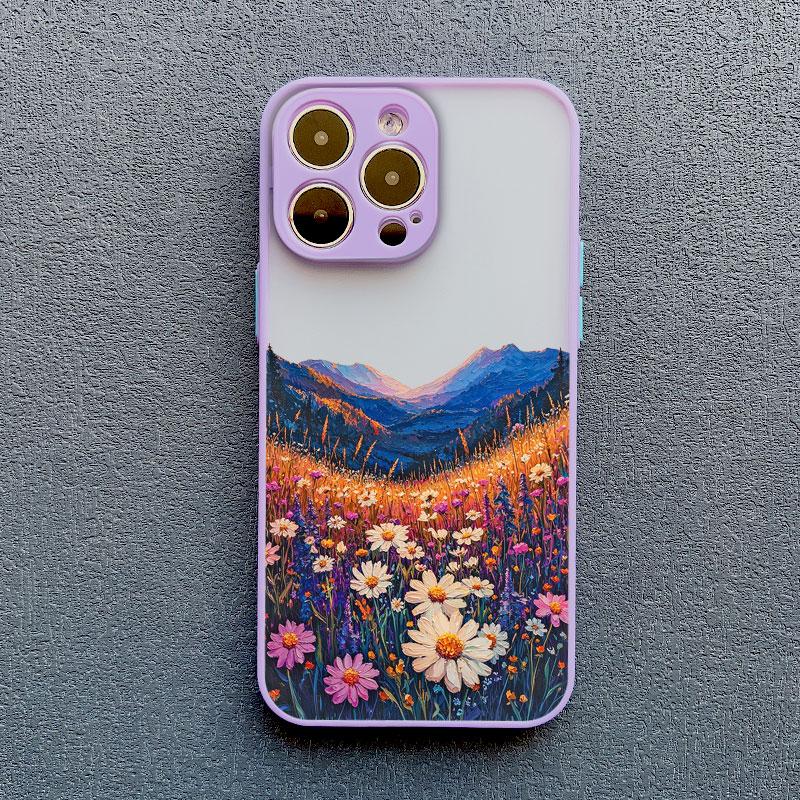 INS Intermountain Daisy Floral Print Phone Case for iPhone 17 16 15 14 Pro Max Plus 13 12 Mini 11 Pro Max XR XS X Back Cover