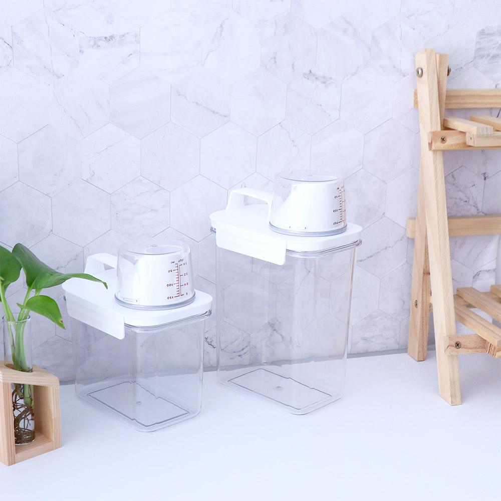 Powder Laundry Measuring Cup Detergent Box Cereal Jar Storage Bucket Washing Powder Container