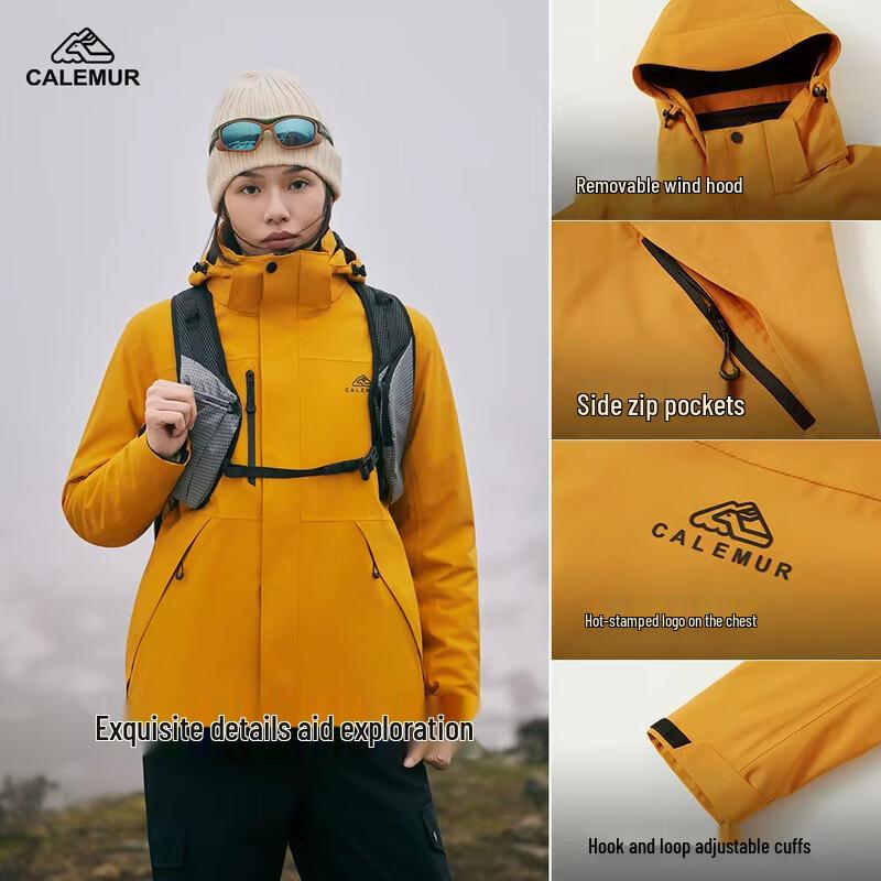 

Kaimu Unisex Thick 3-in-1 Fleece Lined Detachable Windbreaker XS (160)