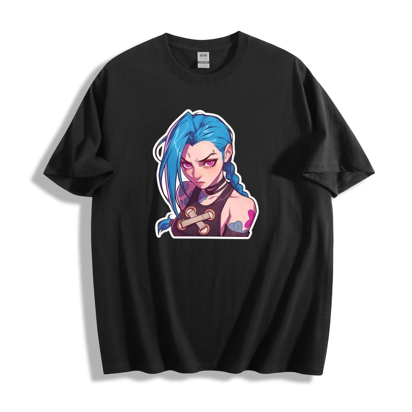 Arcane Jinx T-Shirt - Game Character Design Unisex Tee L