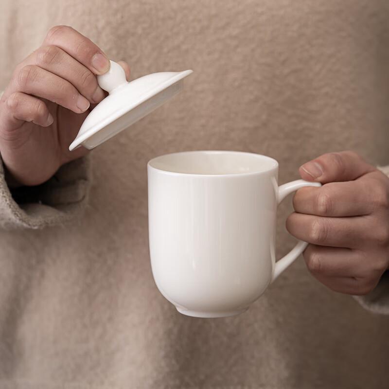 Dehua Mutton Fat Jade Ceramic Office Tea Cup Gift Set