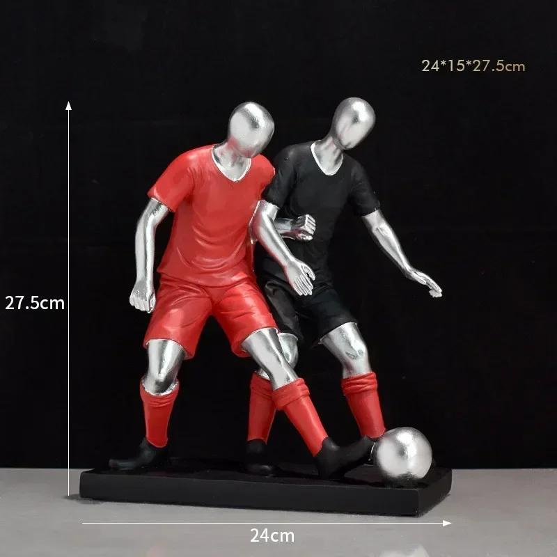 30cm Gold/Silver Football Player Action Figures Resin Statue Crafts Model Home Room Table Decoration Ornaments Collection Gift