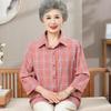 Elderly Women's Plaid Long-Sleeve Autumn Shirt
