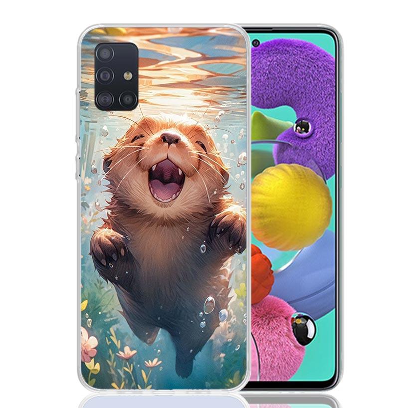 

Animal Otter Cute Cartoon Phone Case for Samsung Galaxy A52 A51 A50S A12 A22 A32 A72 A10S A30S A31 A71 Note 20 Ultra 10 Plus S10 Samsung A02