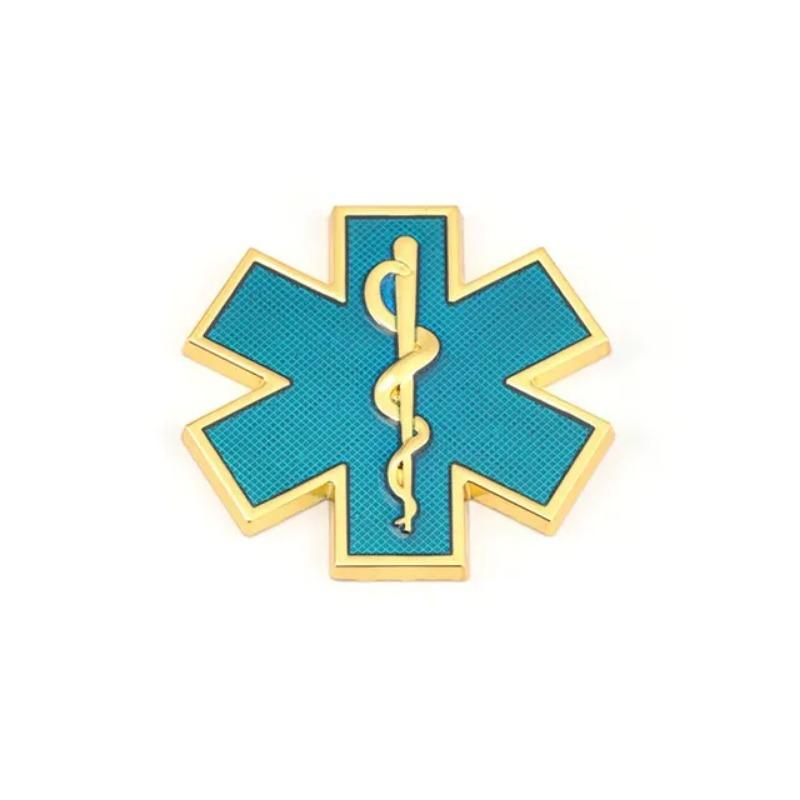 Metal 3D Star of Life Car Sticker Styling Red Emergency Ambulance Logo Personalized Modification Metal Scratch Decoration