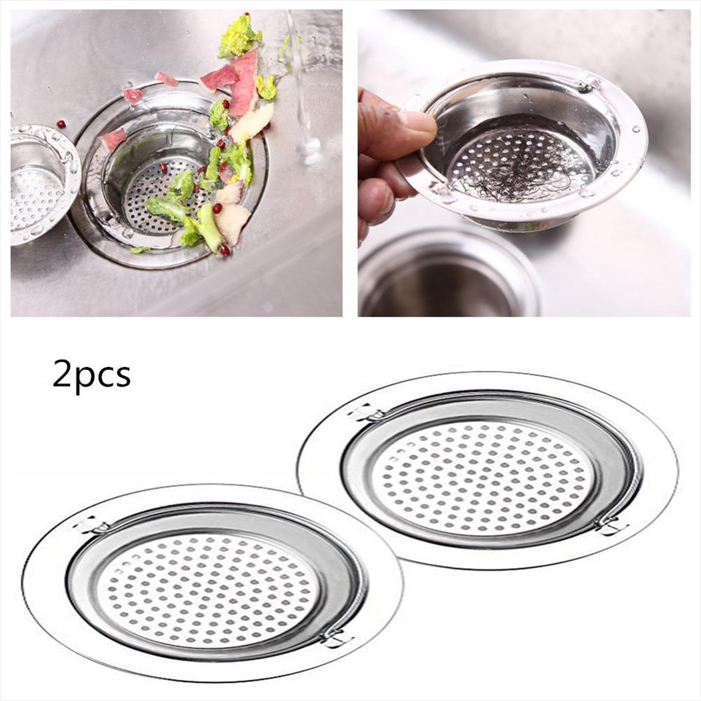2 Pcs Stainless Steel Kitchen Sink Strainer Sink Basket Strainer Water screen for Kitchen Supplies