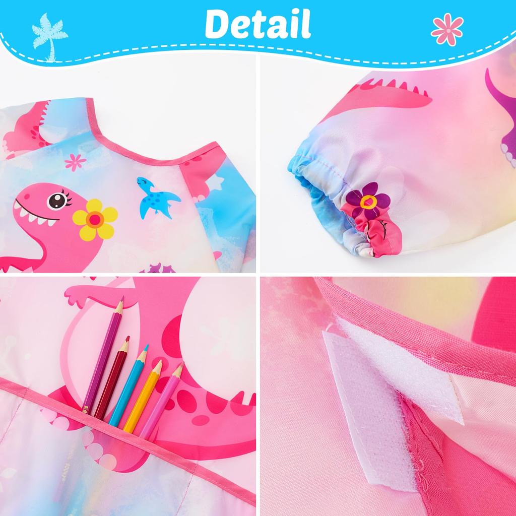 Art Smock For Kids Aprons For Boys And Girls Waterproof Toddler Art Smock Painting For Children With Long Sleeve And 3 Pockets