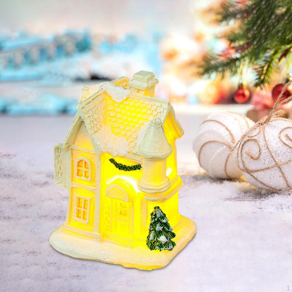 Christmas Glowing House Ornaments Holiday Decoration for Window Sill