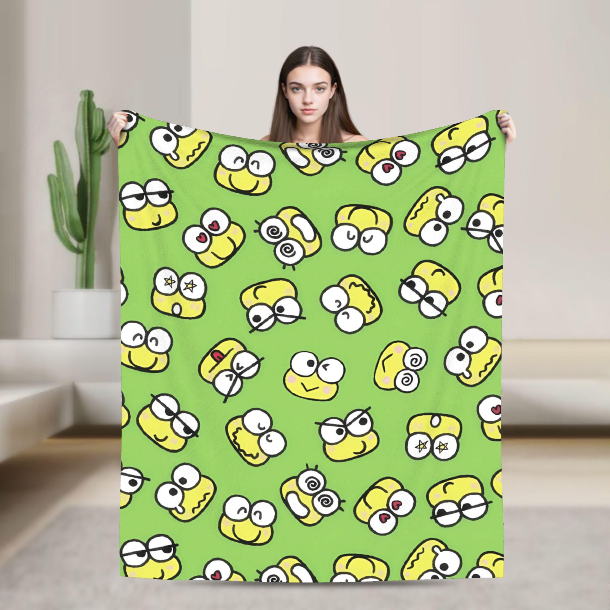 

Keroppis Blankets Cute Frog Soft Warm Pattern Plush Throw Blanket For Students Couch Chair Flannel Bedspread Bed Cover 75cmx90cm чёрный