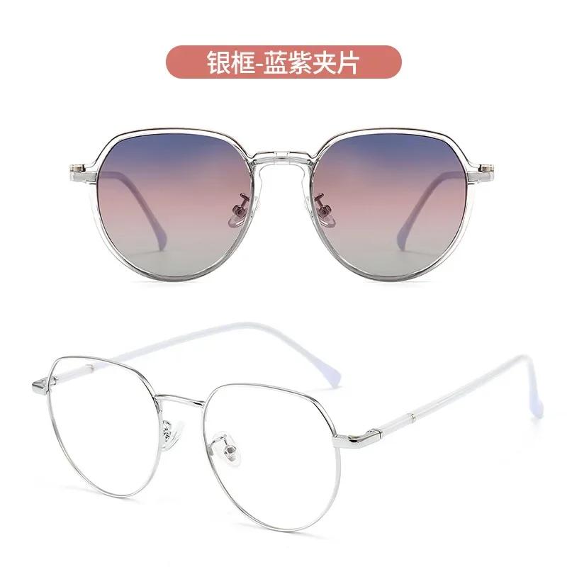 

Metal Cat Eye Sunglasses Two-in-one Women Magnetic Clip Cover Vintage Optical Eyeglasses Frame Designer Polarized Sun Glasses