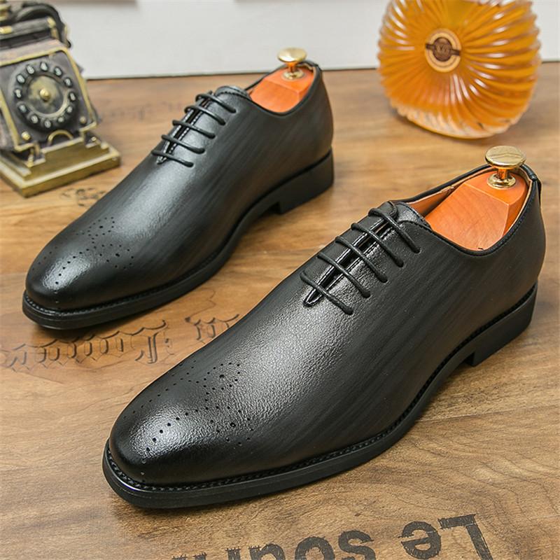 

Винтажная Новая Мода Джентльмен Черный Коричневый Лоферы Оксфорды Для Мужчин Повседневная Формальная Одежда для Выпускного Вечера Свадебная Обувь Zapatos 39