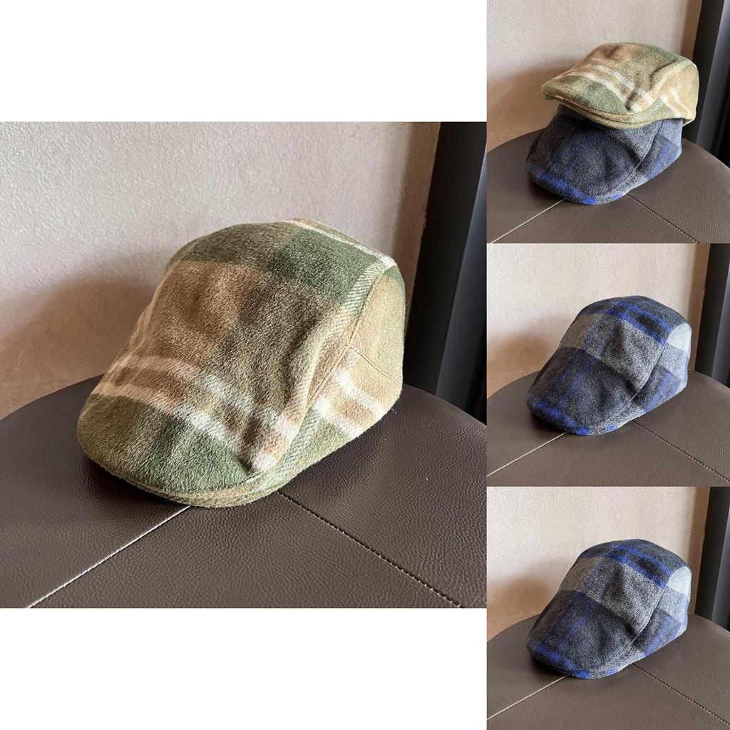 Classic Plaid Plush Blend Bucket Hat With Warmth And Casual Fit For Men And Women