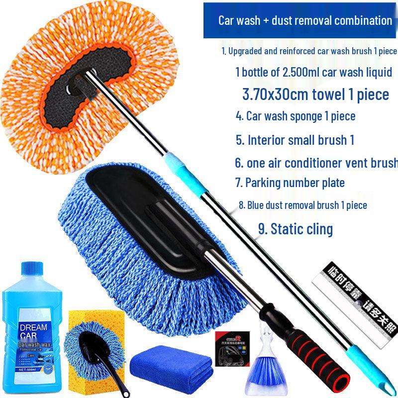 Telescopic Car Wash Mop with Long Handle - Car Cleaning Brush