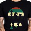 Chess Pieces Retro Vintage Sunset Board Games Players Strategist Graphic T-Shirt