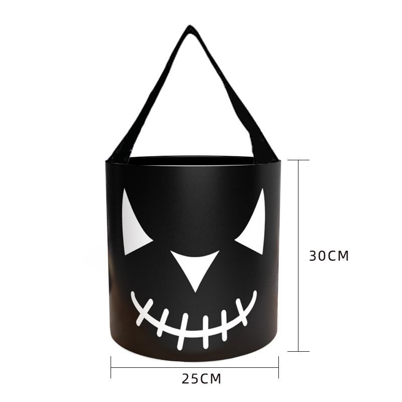 Halloween Pumpkin Bag With Cartoon Design For Trick Or Treat Candy Collecting