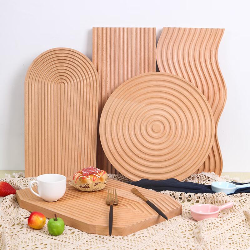 ZISIZ Wooden Ripple Serving Tray