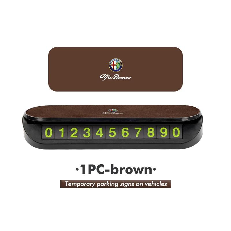 Car Stickers For Alfa Romeo Metal Car Logo Temporary Stop Sign Parking Card Telephone Number Card Plate For Alfa Romeo GT Stelvi