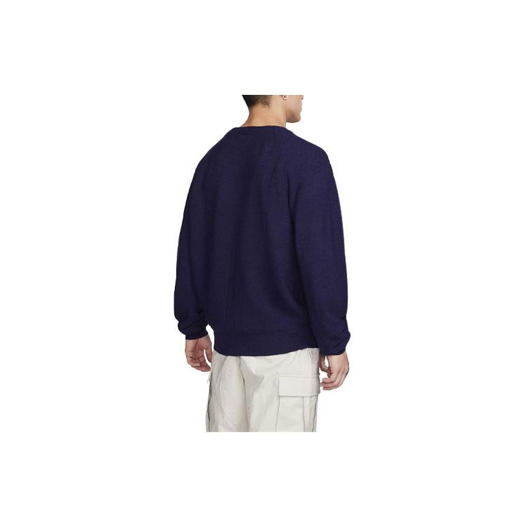 Nike Knitwear Unisex Ink Blue V neck Moderate Cardigan FQ0516-555