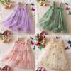 Princess Girls Summer Cotton Blend Embroidered Dress For Toddler Girls With Flower Pattern