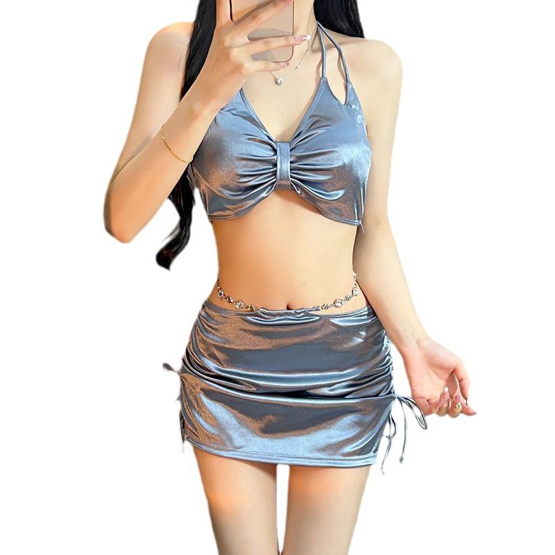 Women's Sporty Split Swimsuit: Conservative, High-End, Anti-Exposure Flat-Leg Design