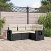VidaXL Garden Lounge Set with Cushions 4 Pcs, Patio Sofas, Patio Furniture Set, Outdoor Furniture, Black 3220105
