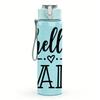 1PC Hello Fall Cursive Letter 750ml Color Plastic Sports Water Bottle Leakproof Flip Straw Lid Suitable for Sports Office Home Use