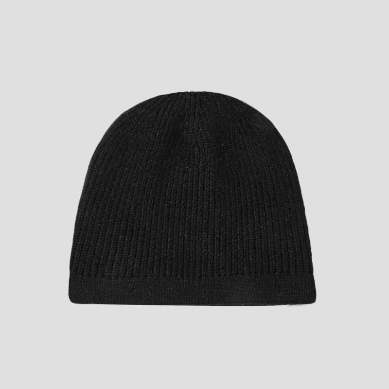 

Вязаная шапка большого размера для мужчин, осень-зима, двухслойная теплая шерстяная шапка, уличная шапка-пуловер для катания чёрный