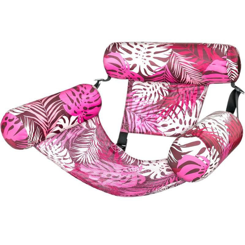 Foldable Inflatable Water Recliner with Mesh Hammock and Dual-Use Backrest