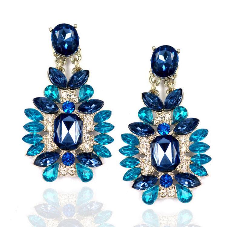 Korean Retro Rhinestone Gem Stud Earrings