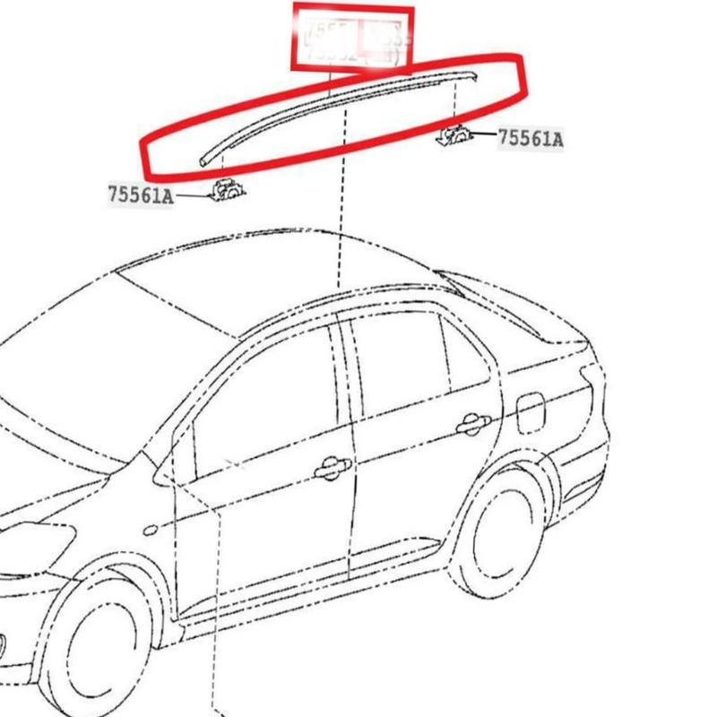 75551-52160 75552-52140 do Sedana 2007-2011 Wymiana Uszczelek Pogodowych Uszczelka Dachowa Listwa Ociekowa Listwa