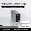 45W Gallium Nitride Fast Charger with Three Ports for iPhone 16 Pro Max