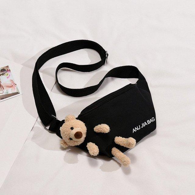 

Cute Bear Women S Waist Bag High Quality Canvas Belt Bags Designer Crossbody Chest Bag Female Solid Fanny Pack Banana Hip Purse