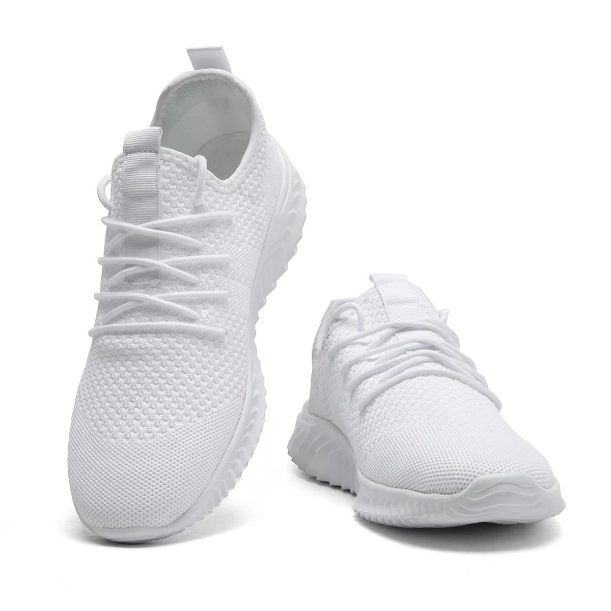 

мода Fujeak унисекс повседневные кроссовки трикотажные спортивные туфли дышащие мужские спортивные кроссовки для бега и ходьбы кроссовки с противоскользящей подошвой обувь 46 белый