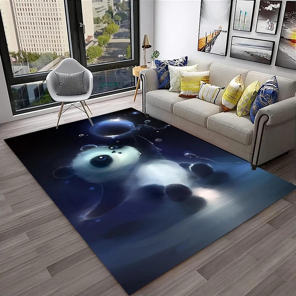 3D Cartoon Cute Panda Animal Child Play Carpet Rug for Home Living Room Bedroom Sofa Doormat Decor,Area Rug Non-slip Floor Mat