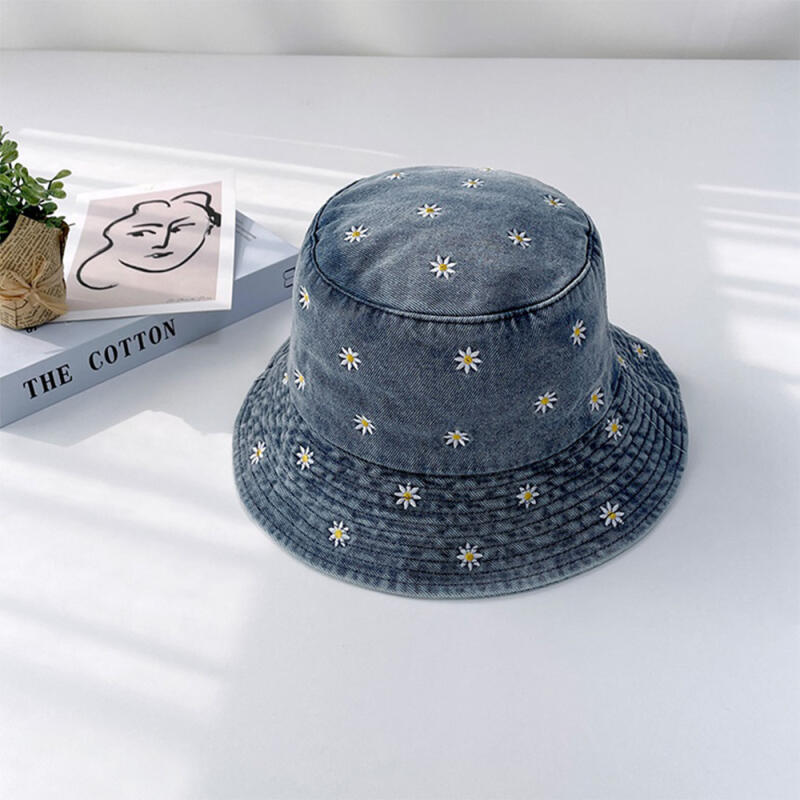 

Lanpf Flower Cute Hat Blue Bucket Hat Young people