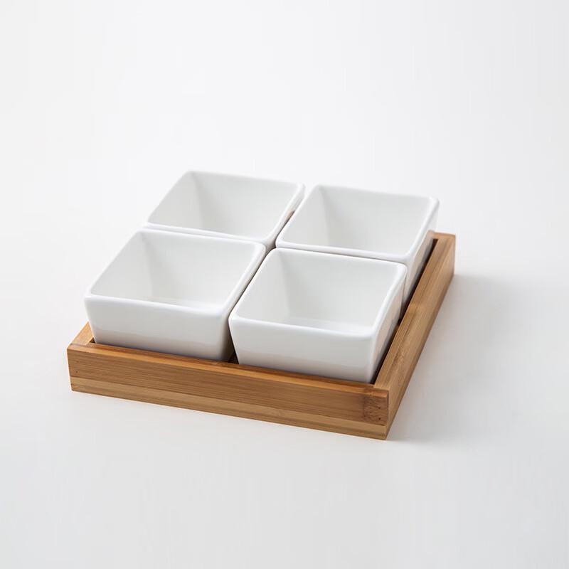 Керамическая бамбуковая тарелка для закусок и фруктов QX