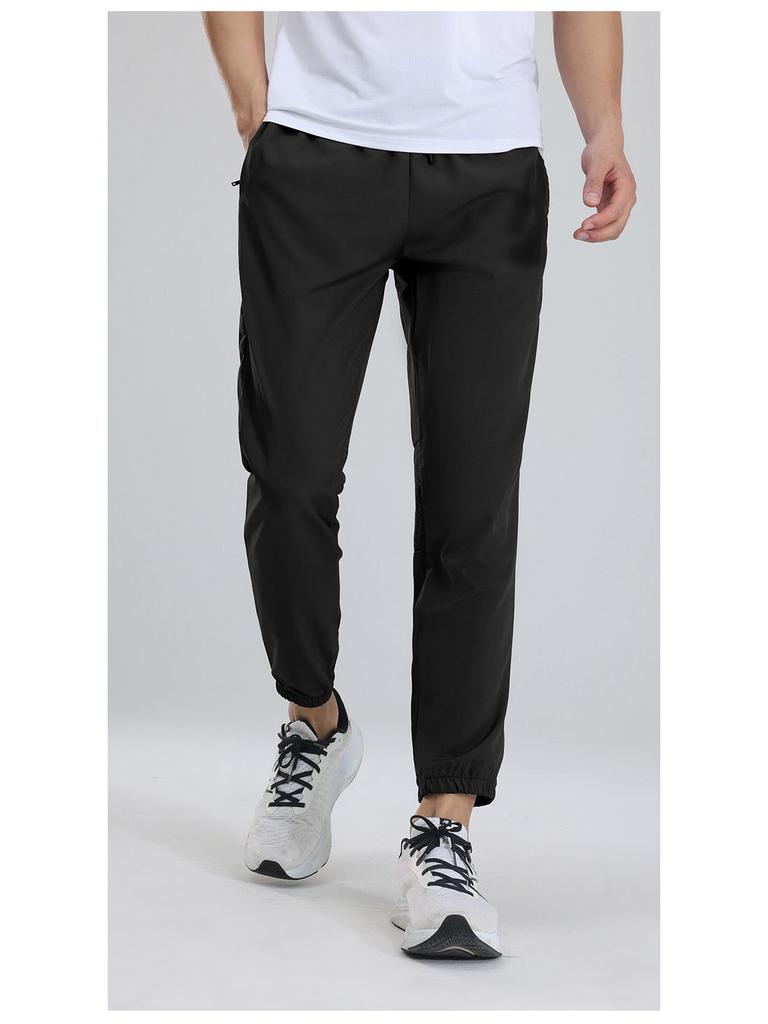 Men's Lightweight Quick-Dry Cuffed Running Pants with Night Vision