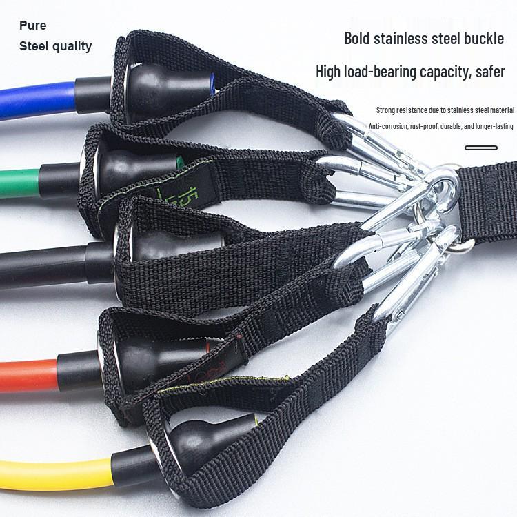 11-Piece Adjustable Resistance Band Set for Strength Training and Chest Expansion