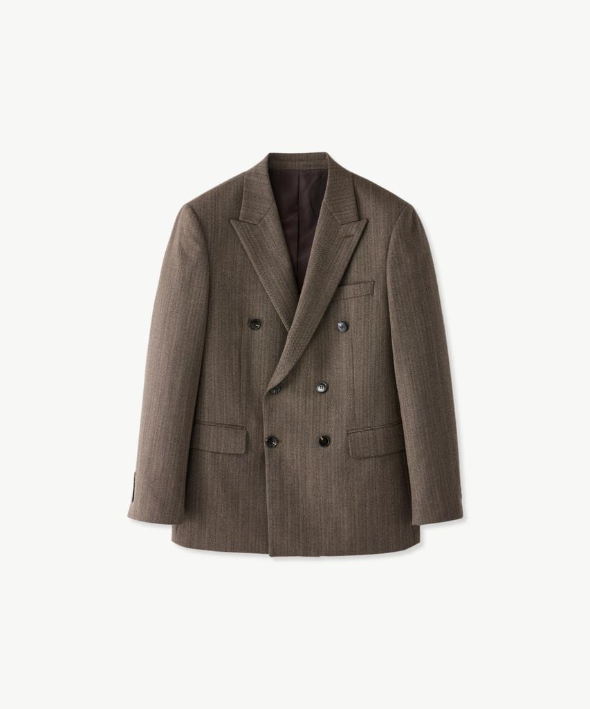 Stco Wool Herringbone Double-Breasted Jacket_Brown (Classic Fit)_Ssjxa62Dhh