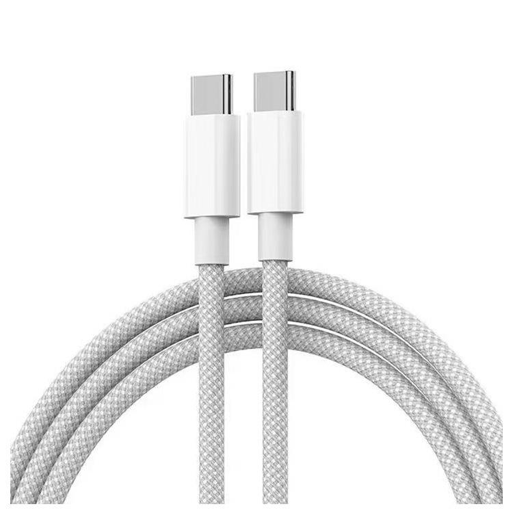 Braided Dual-Head Type-C to Lightning Cable, Compatible with Apple & Android, PD60W Fast Charging 1m Bare Cable