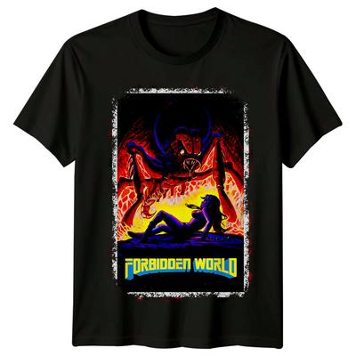 Forbidden World (1982) Movie Poster Inspired 100% Cotton T-shirt Mens Tees Top Retro 80s Tee Unisex