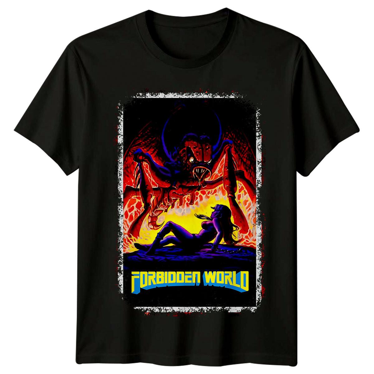 

Forbidden World (1982) Movie Poster Inspired 100% Cotton T-shirt Mens Tees Top Retro 80s Tee Unisex M