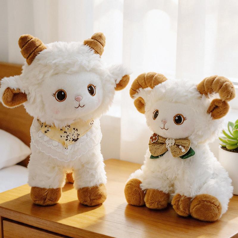 30cm Cute Cloud Sheep Plushie, Sitting Zodiac Sheep Stuffed Doll, Soft Fluffy Sheep Toy for Home Decor Birthday Gift