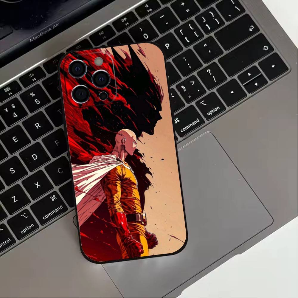 HOT Anime 12O-One P-Punchs Man Phone Case For iPhone17,16,15,14,13,12,11 Plus,Pro Max Soft Black Cover