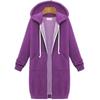 Womens Oversized Long Hooded Sweatshirt Thick Fleece Pullover Coat Winter Casual Loose Fit Plus Size