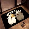 1pc Happy Guinea Pig Floor Mat - Machine Washable, Polyester Fabric, Suitable for Living Room, Laundry Room, Bedroom